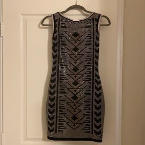 Backless sequins mini dress